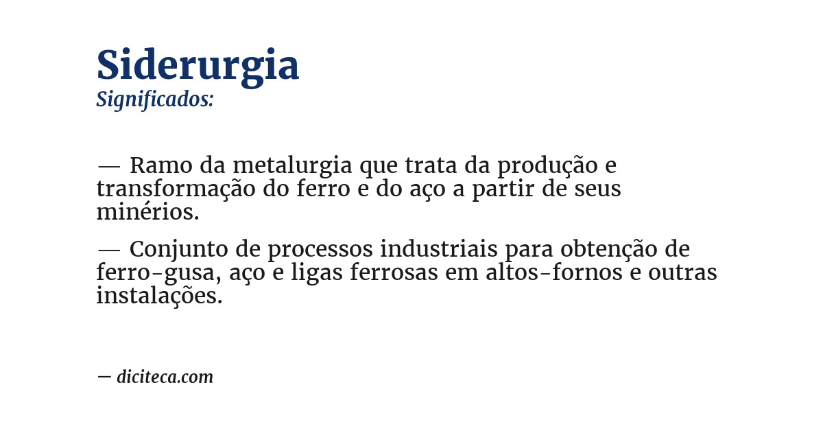 Significado de siderurgia