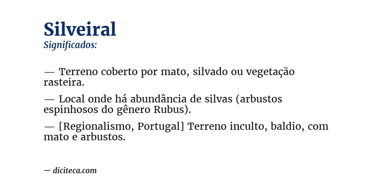 Significado de silveiral