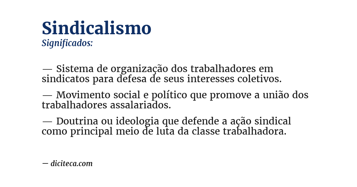 Significado de sindicalismo
