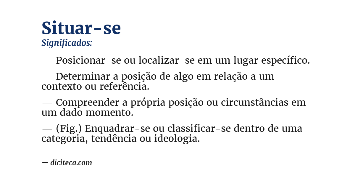 Significado de situar-se