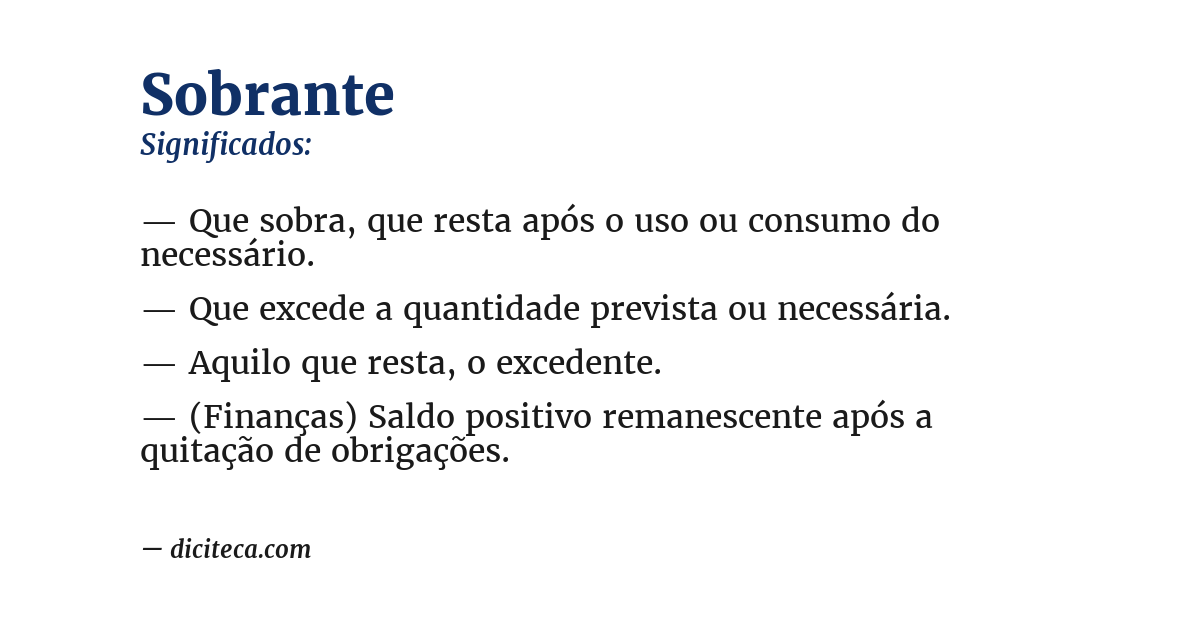 Significado de sobrante