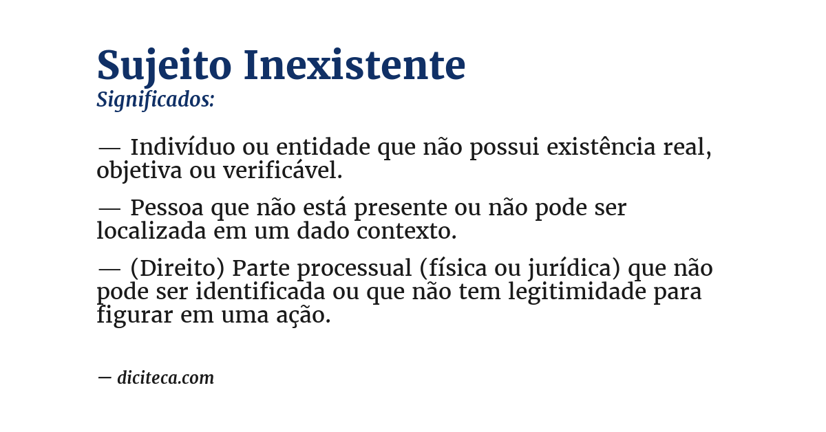 Significado de sujeito inexistente