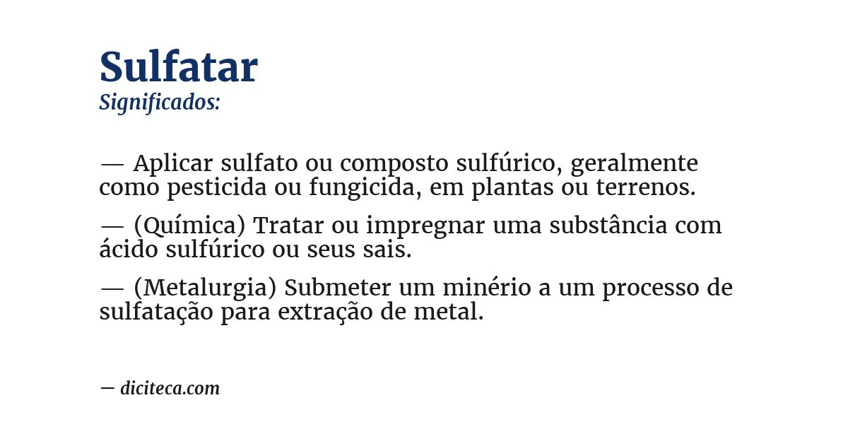 Significado de sulfatar
