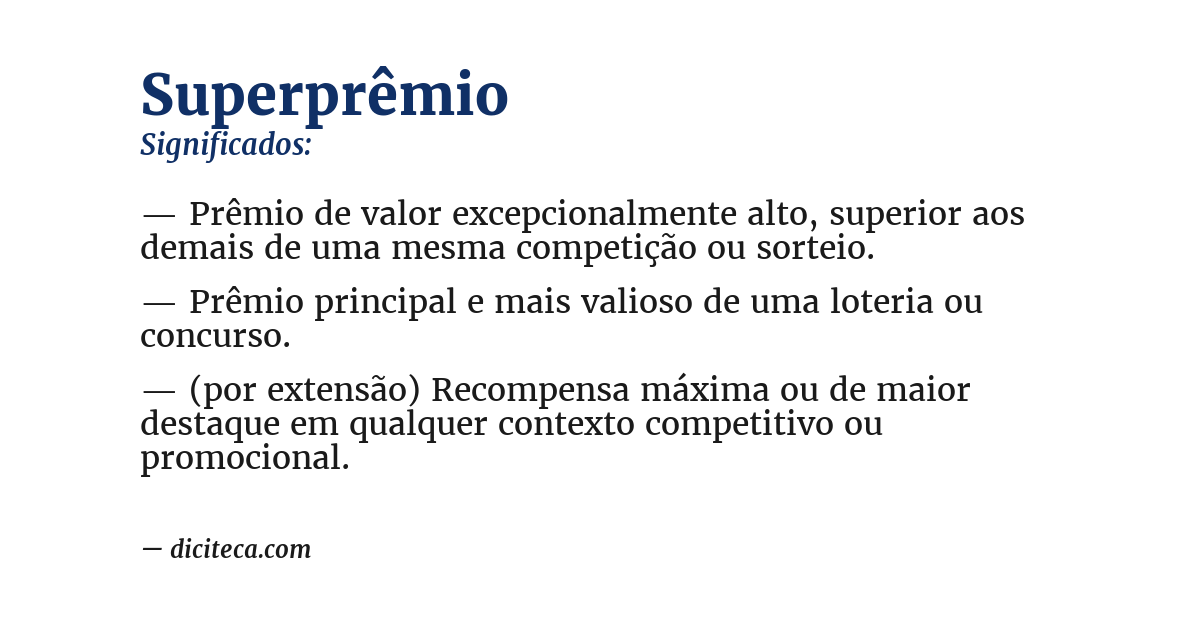 Significado de superprêmio