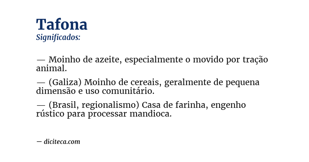 Significado de tafona