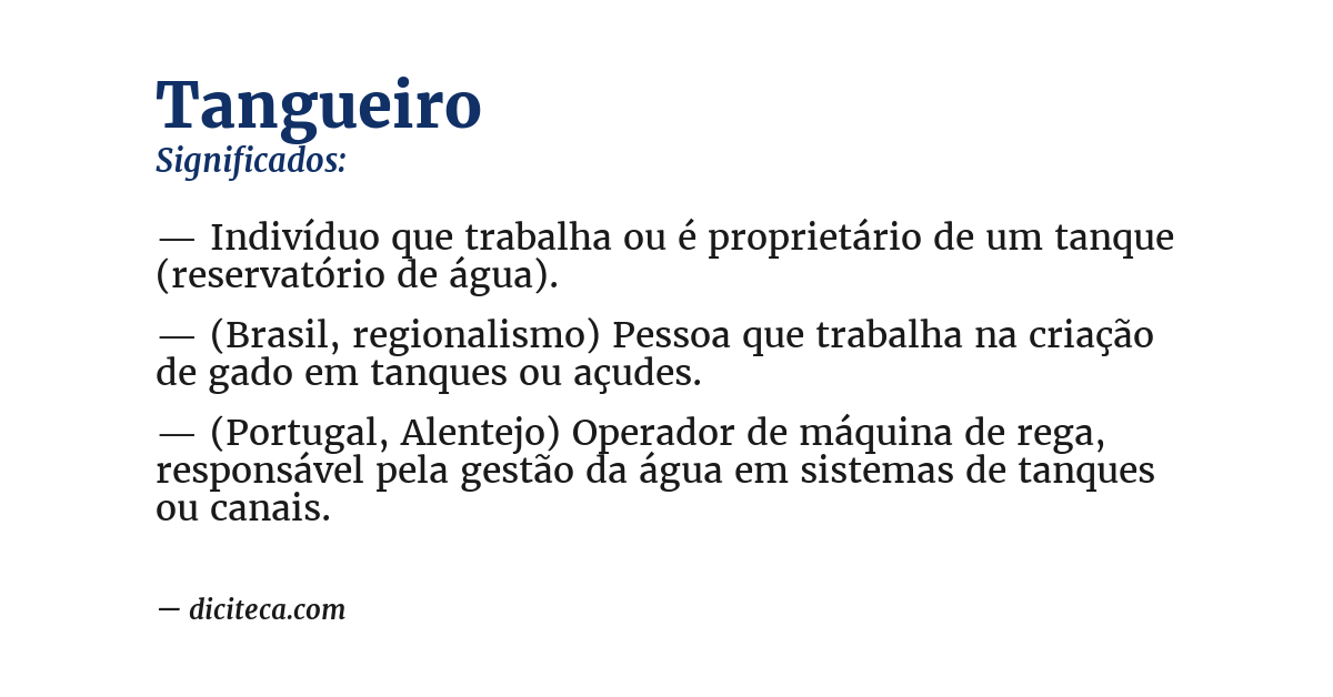 Significado de tangueiro