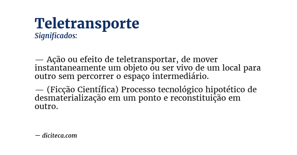 Significado de teletransporte