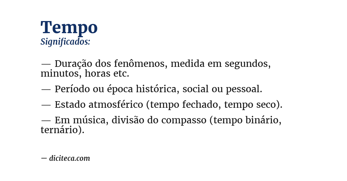 Significado de tempo