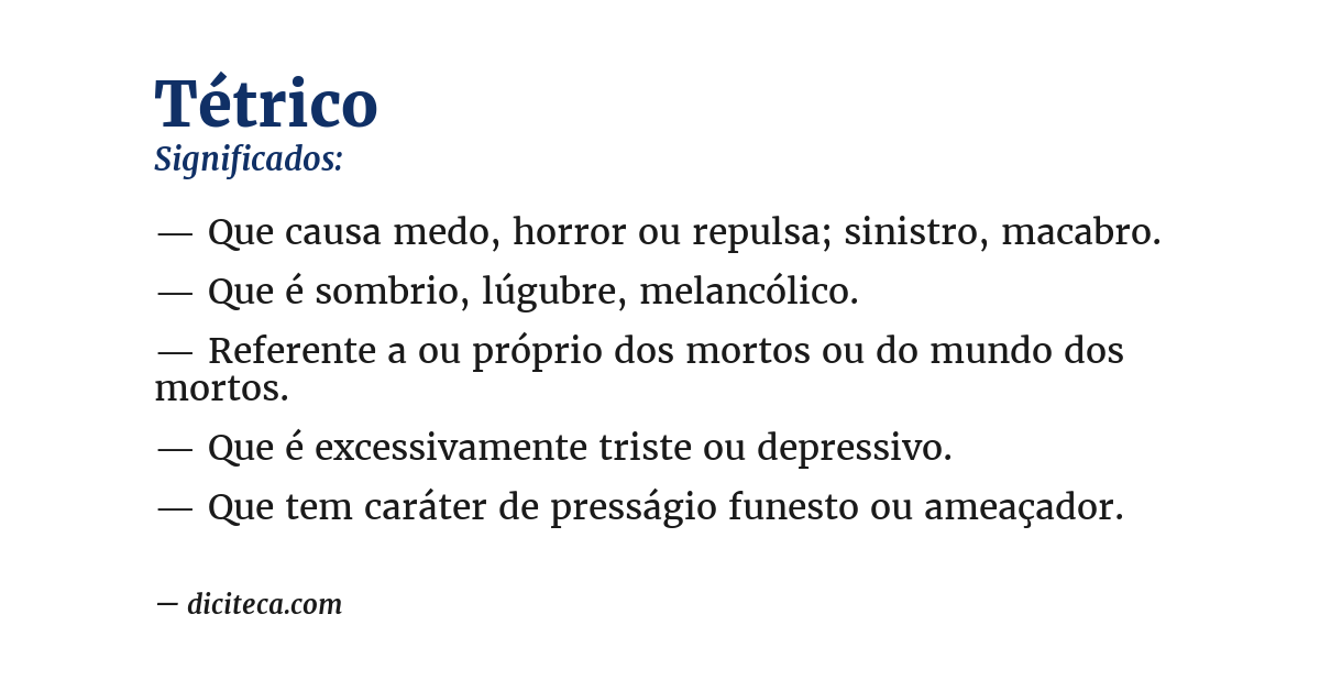 Significado de tétrico