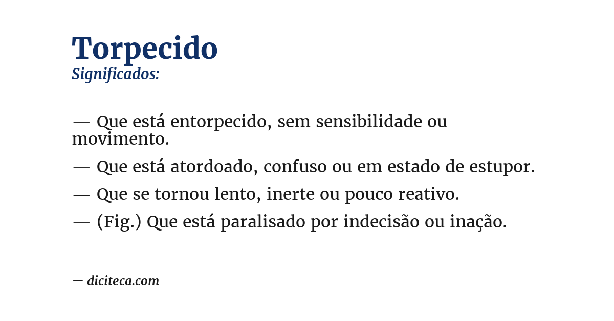 Significado de torpecido