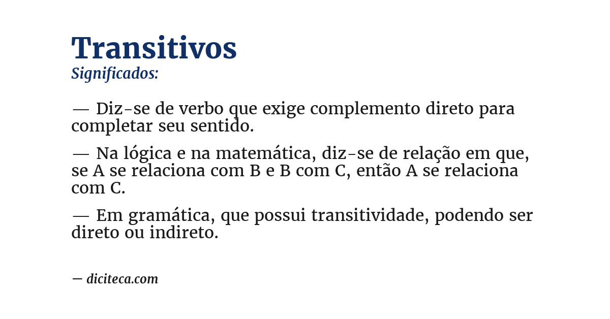 Significado de transitivos
