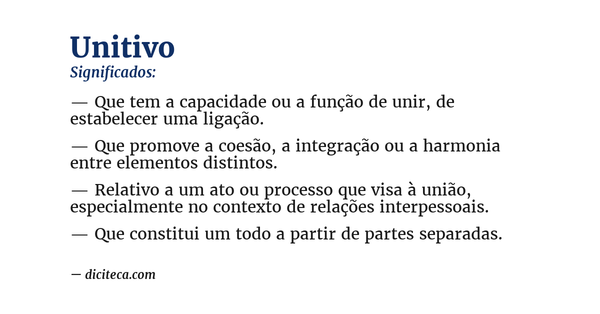 Significado de unitivo