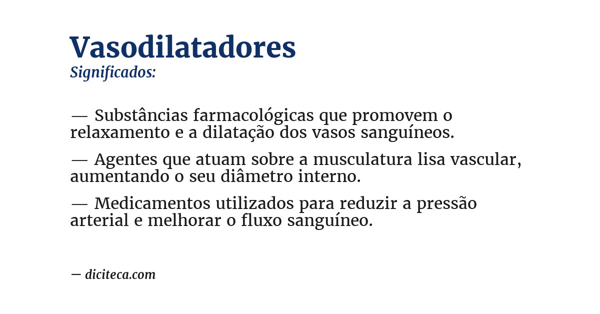 Significado de vasodilatadores