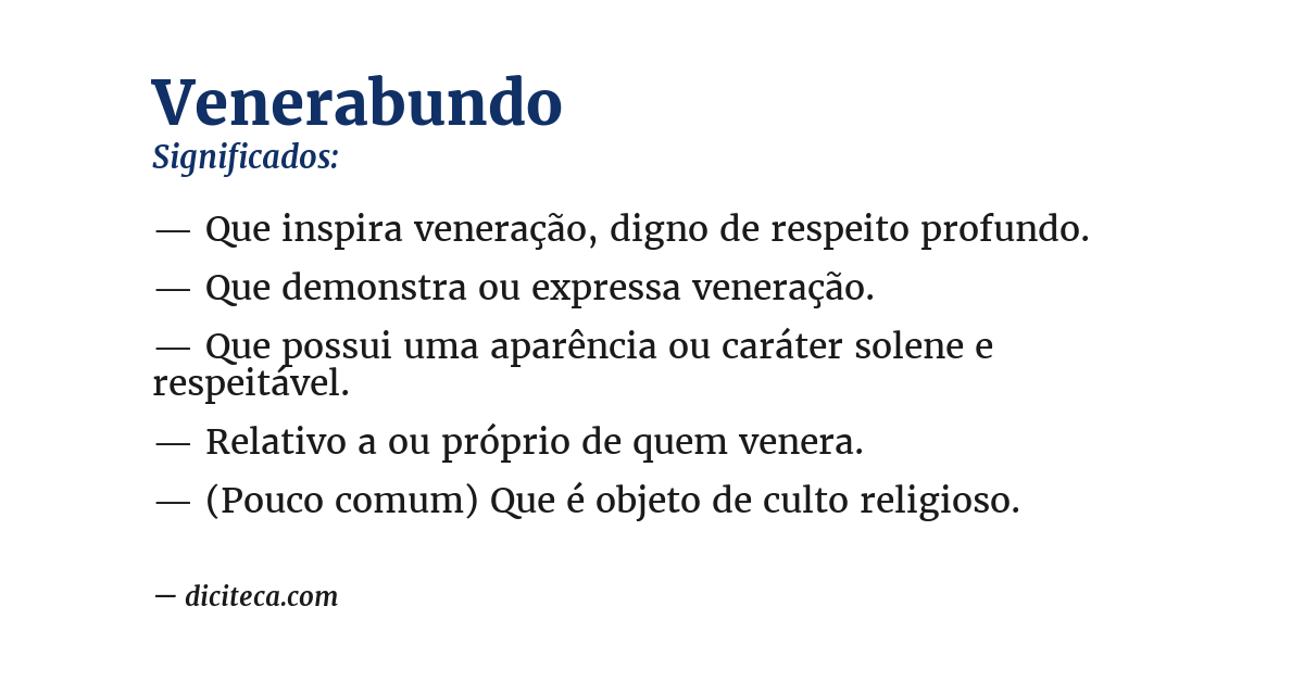 Significado de venerabundo