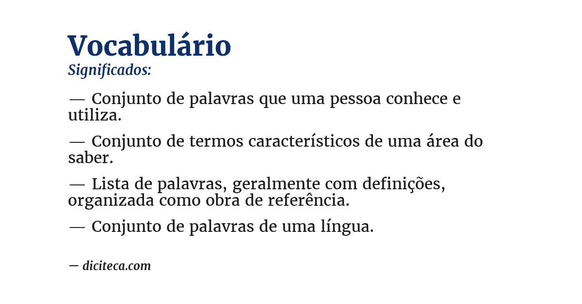 Significado de vocabulário