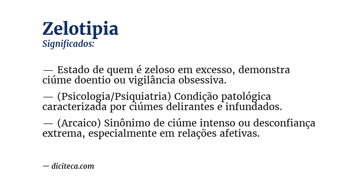Significado de zelotipia