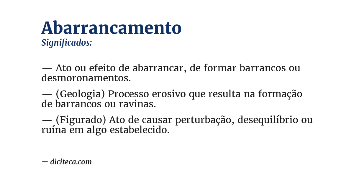 Significado de abarrancamento