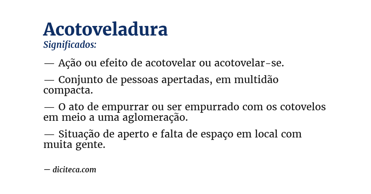 Significado de acotoveladura