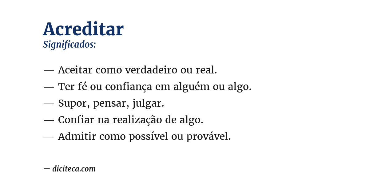 Significado de acreditar