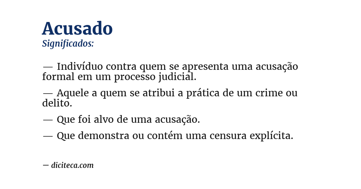 Significado de acusado