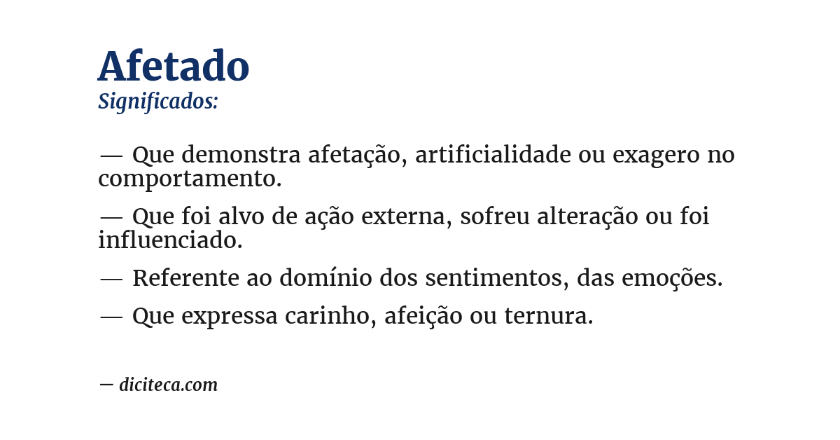 Significado de afetado