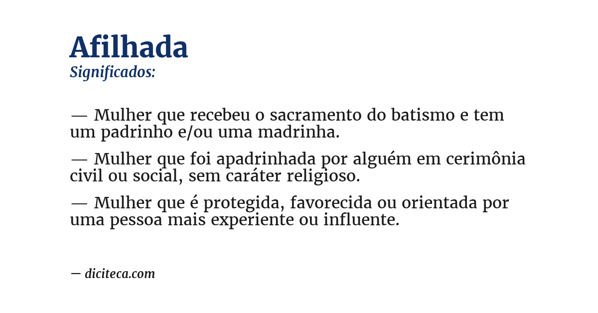 Significado de afilhada