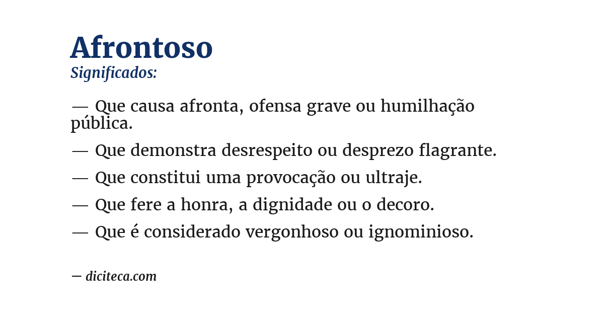 Significado de afrontoso