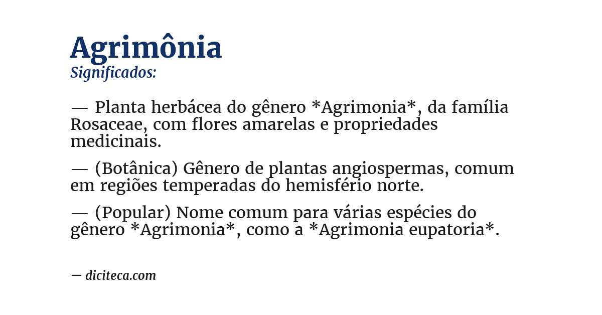 Significado de agrimônia