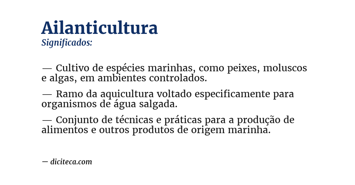 Significado de ailanticultura