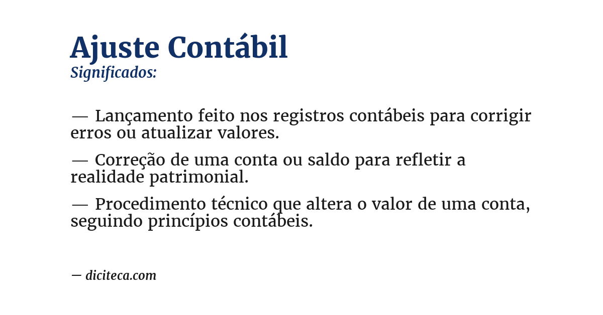 Significado de ajuste contábil