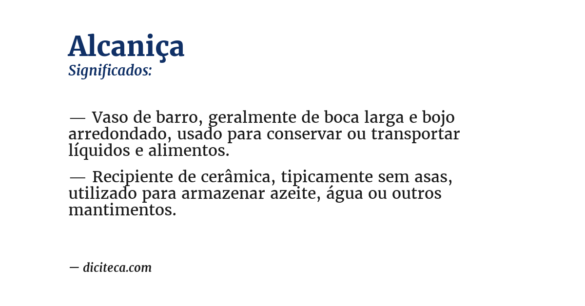 Significado de alcaniça