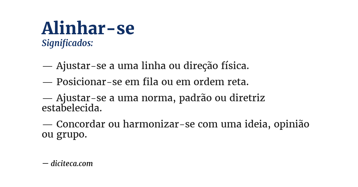 Significado de alinhar-se