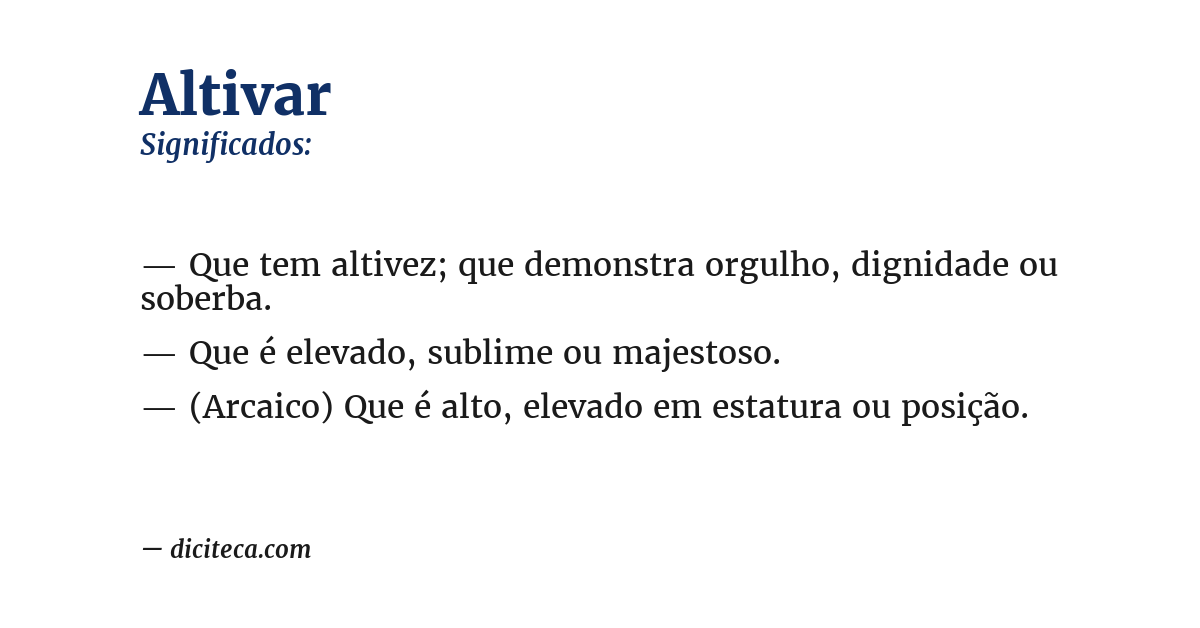 Significado de altivar