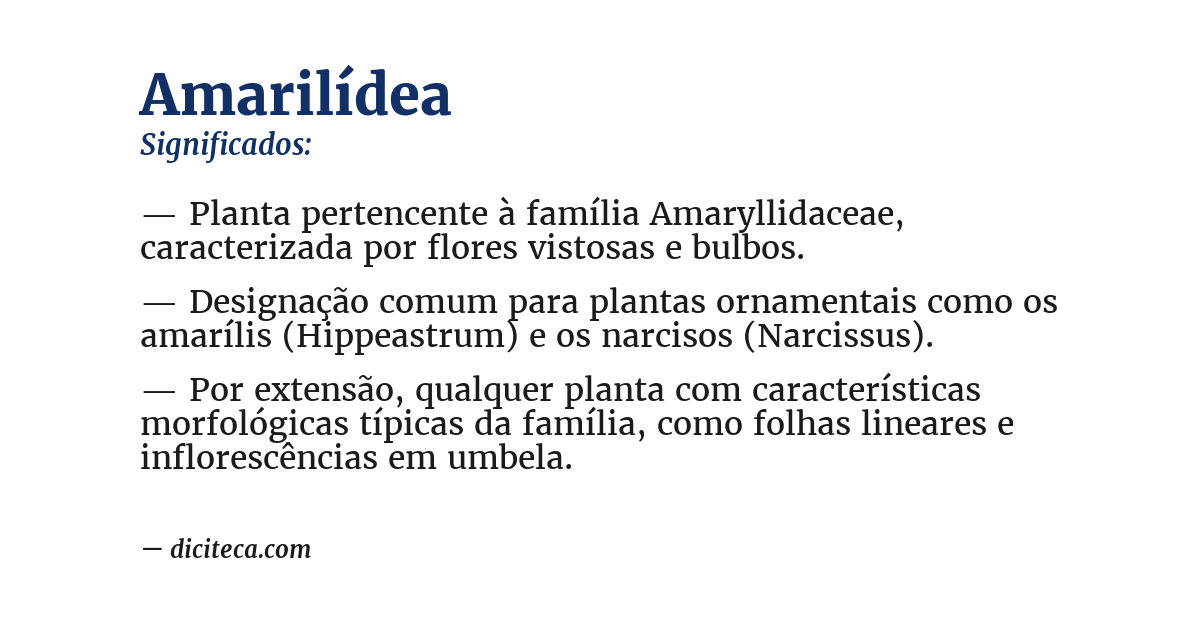 Significado de amarilídea