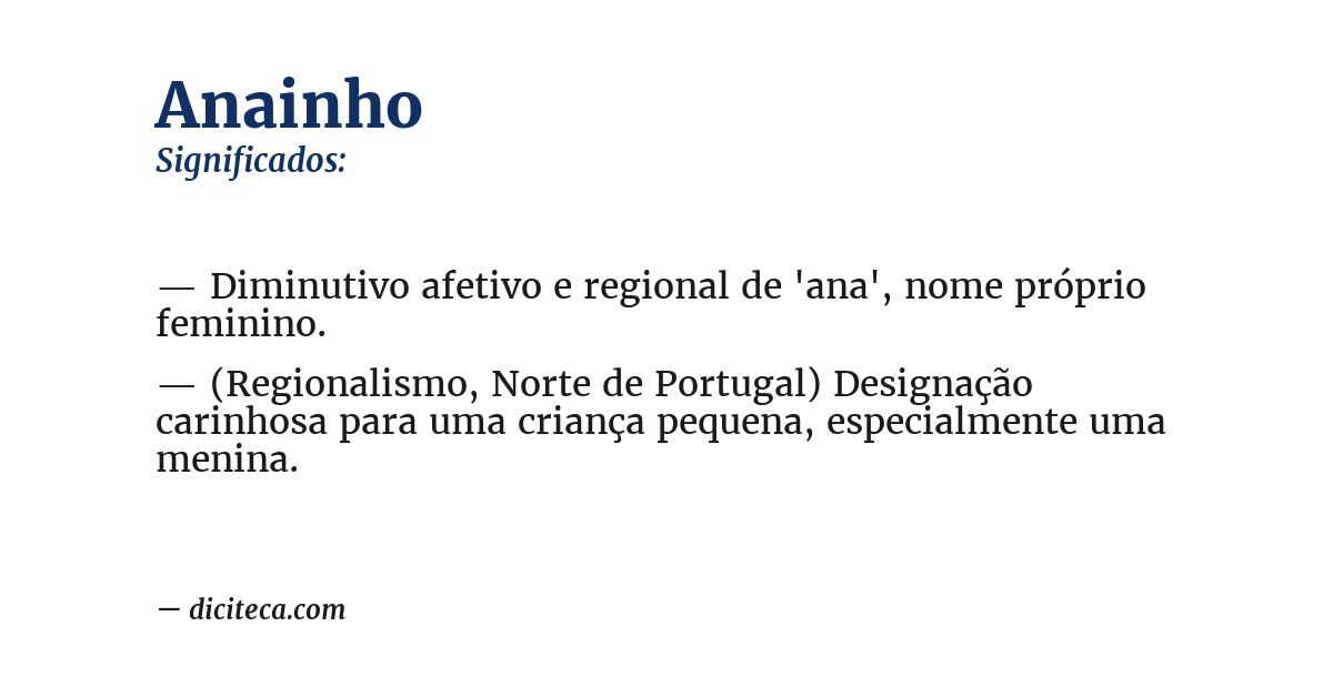 Significado de anainho