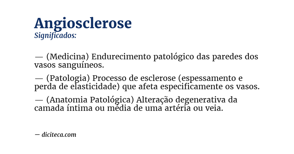 Significado de angiosclerose