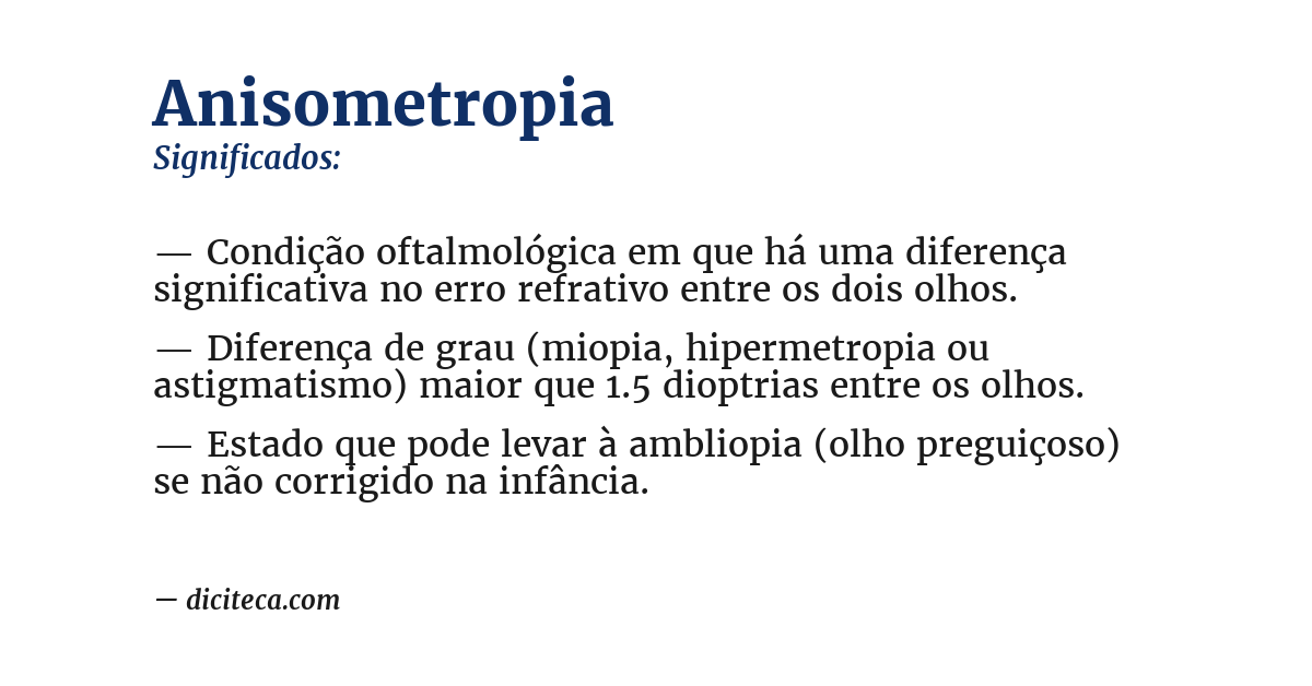 Significado de anisometropia