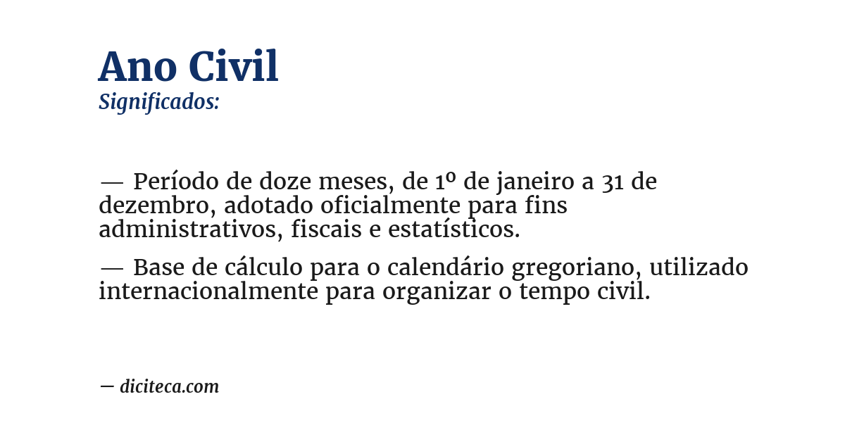 Significado de ano civil