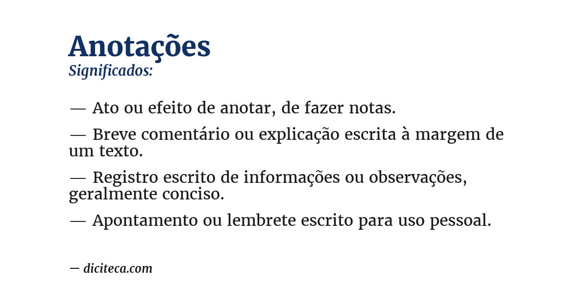 Significado de anotações