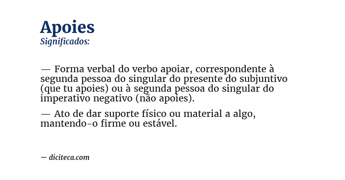 Significado de apoies