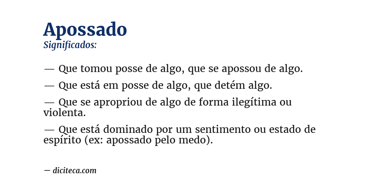 Significado de apossado