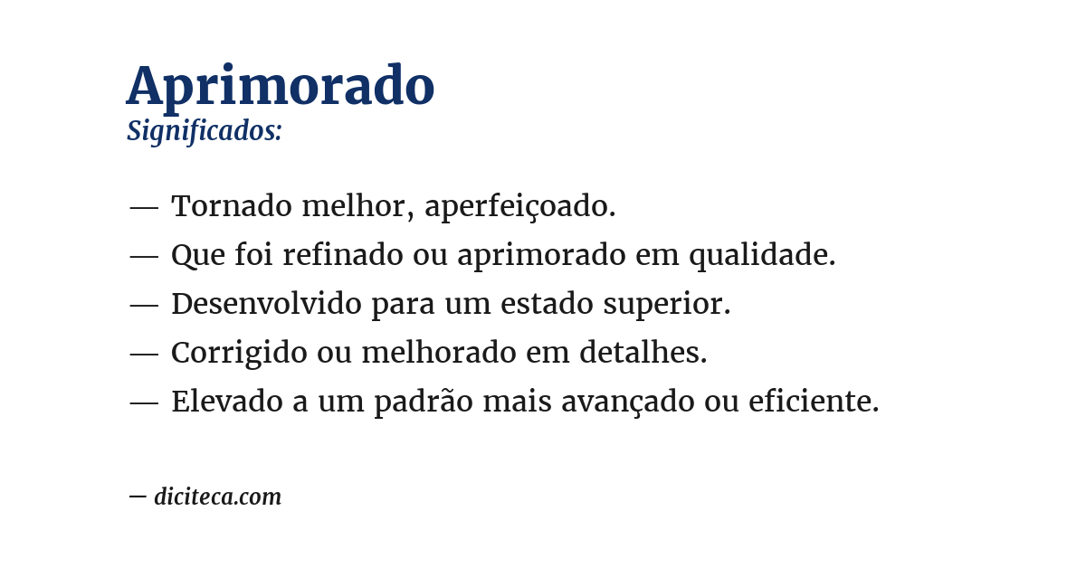 Significado de aprimorado