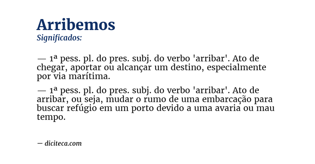 Significado de arribemos