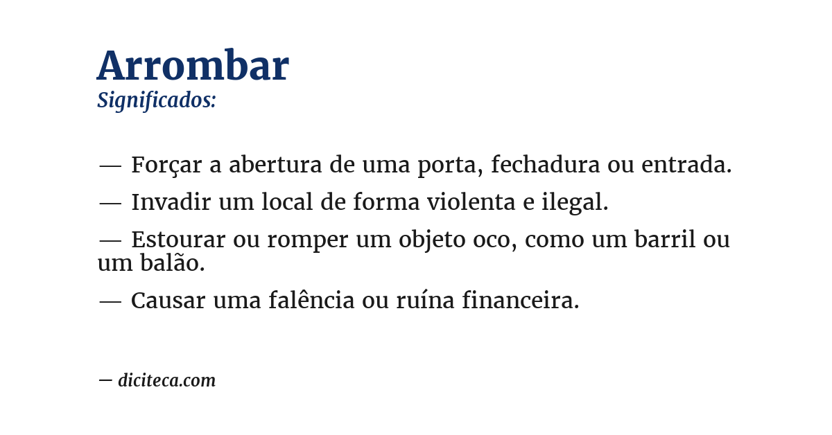 Significado de arrombar