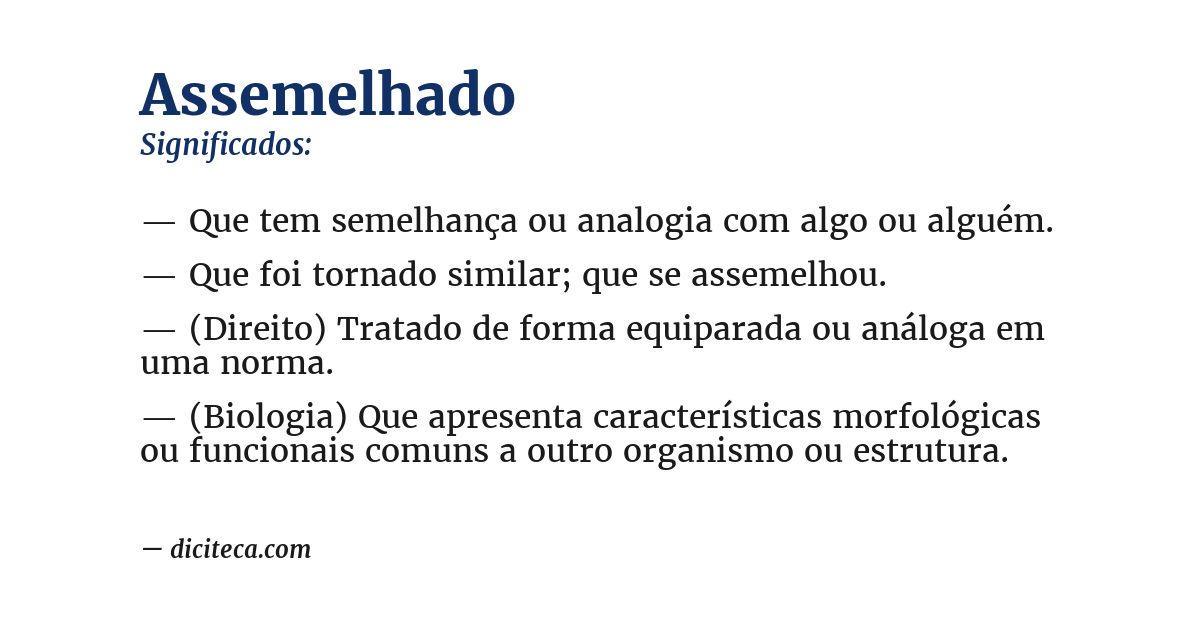 Significado de assemelhado