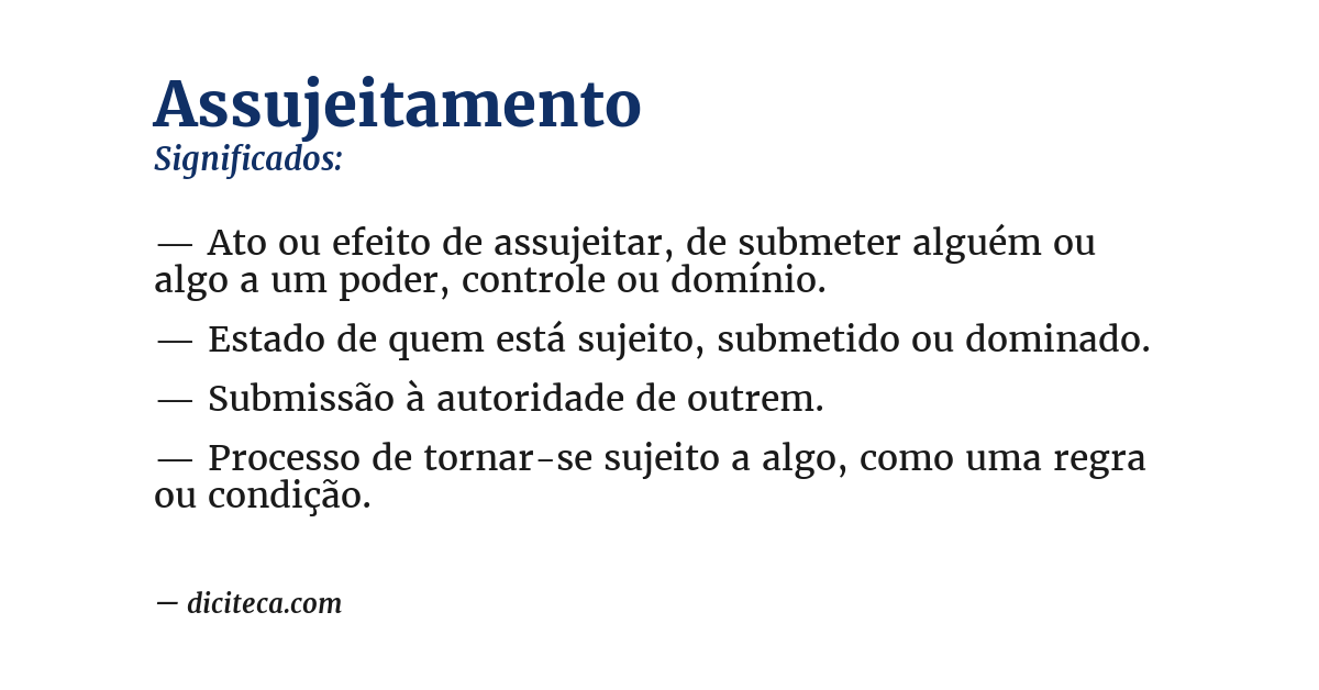 Significado de assujeitamento