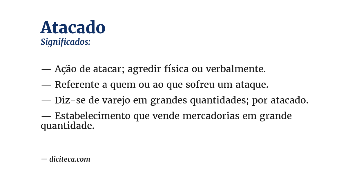 Significado de atacado