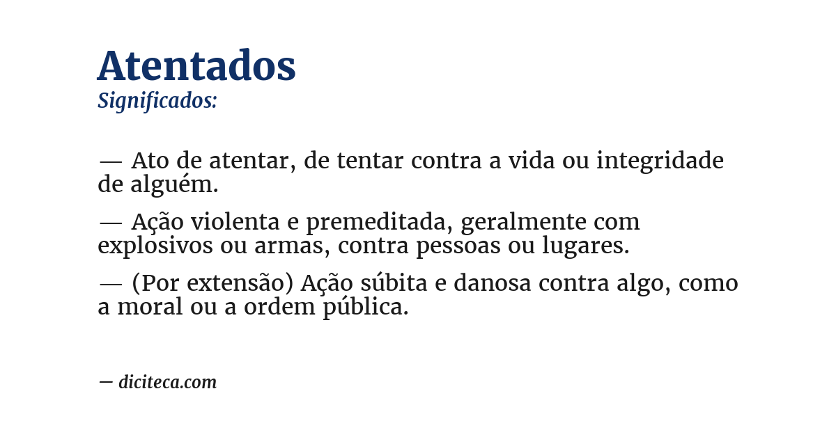 Significado de atentados