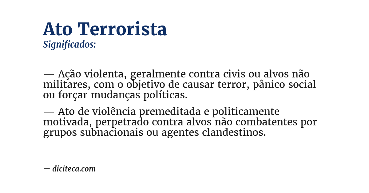 Significado de ato terrorista
