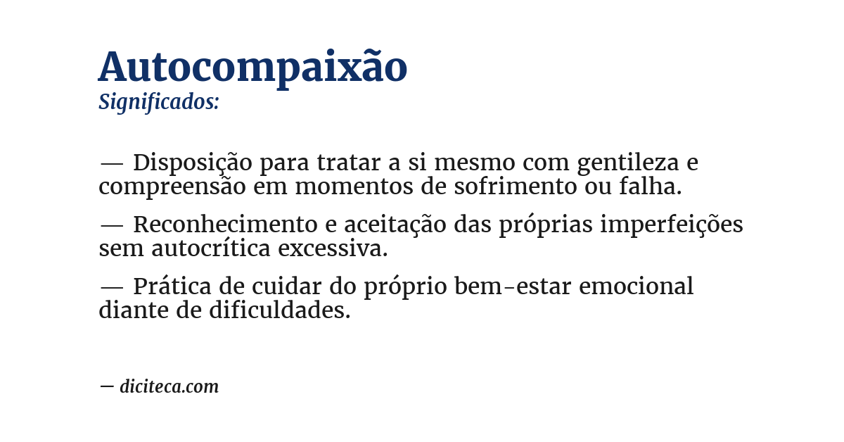 Significado de autocompaixão